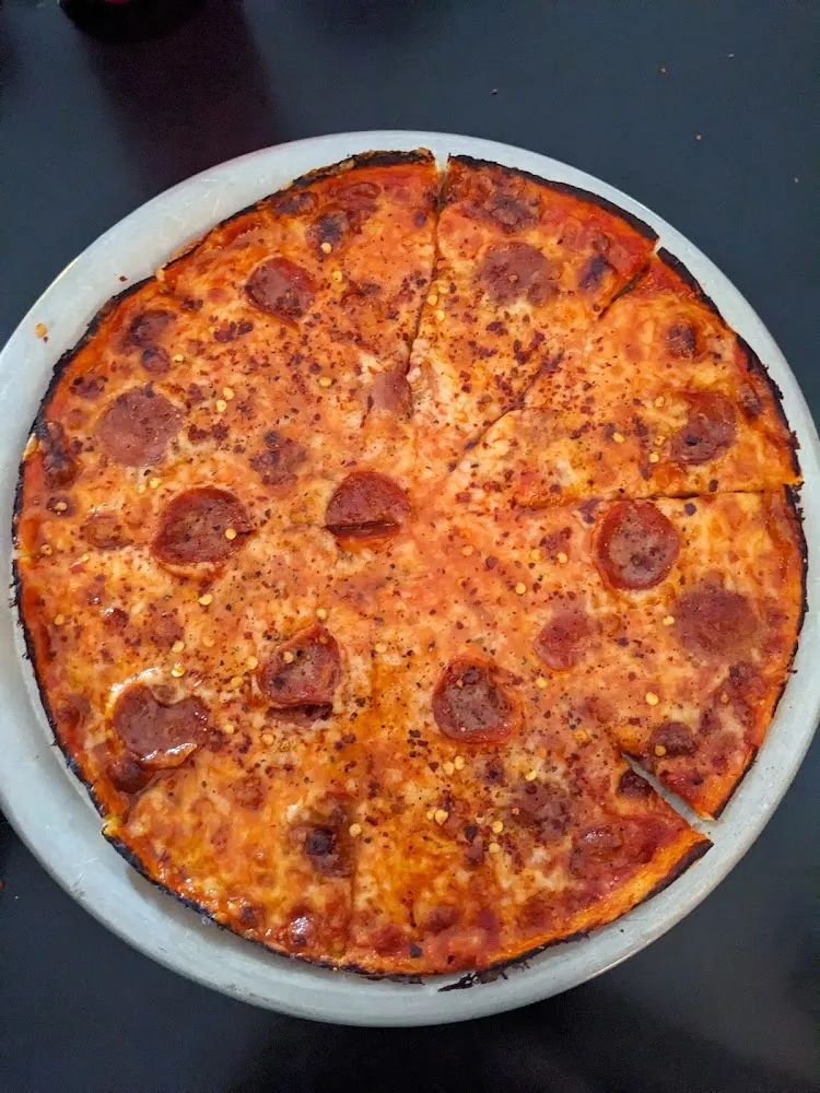 Mushrooms Pepperoni and Onion Pizza